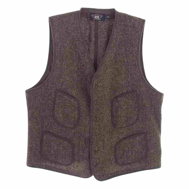 RRL ダブルアールエル ベスト TWEED VEST ツイード ベスト ブラウン系 XL【極上美品】XL肩幅