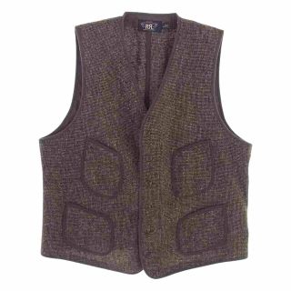 ダブルアールエル(RRL)のRRL ダブルアールエル ベスト TWEED VEST ツイード ベスト ブラウン系 XL【極上美品】【中古】(ベスト)