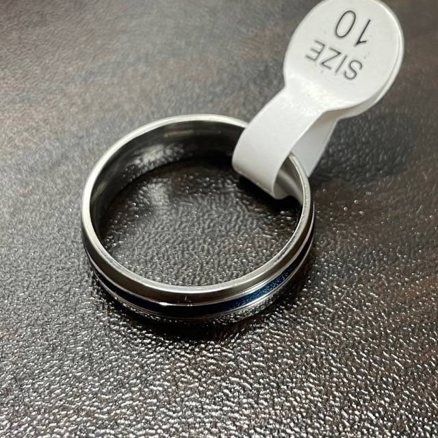 【SALE】リング メンズ シルバー ブルー ステンレス 青 銀 指輪 21号 メンズのアクセサリー(リング(指輪))の商品写真