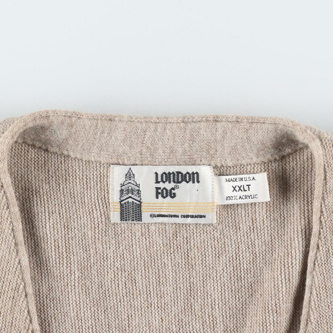 ロンドンフォグ LONDON FOG アクリルニットカーディガン USA製 メンズXXL /eaa304298