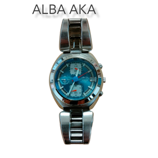 セイコー(SEIKO)のSEIKO ALBA AKA クロノメンズクォーツ ベルト純正　ジャンク品(腕時計(アナログ))