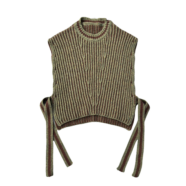 値下げ《MABLI》Afon Vest Fennel COCOA S  FW22 キッズ/ベビー/マタニティのキッズ服女の子用(90cm~)(ニット)の商品写真