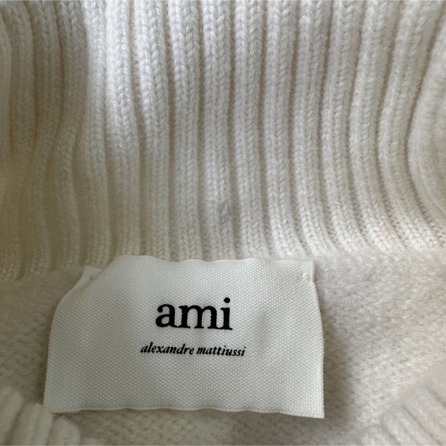 少し訳あり? Ami Paris アミパリス タートルネック セーター 白S-