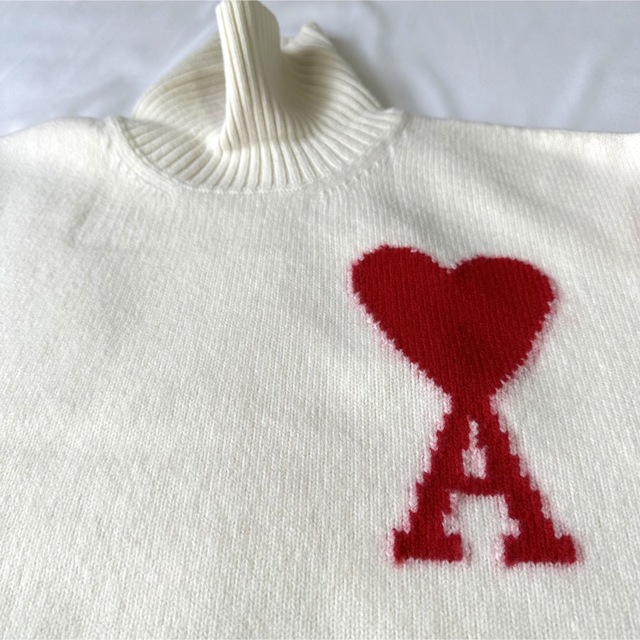 ami - 少し訳あり? Ami Paris アミパリス タートルネック セーター 白