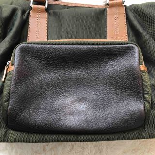 TOD’Sトッズ ビジネスバッグ ブリーフケース ナイロン×レザー グリーン