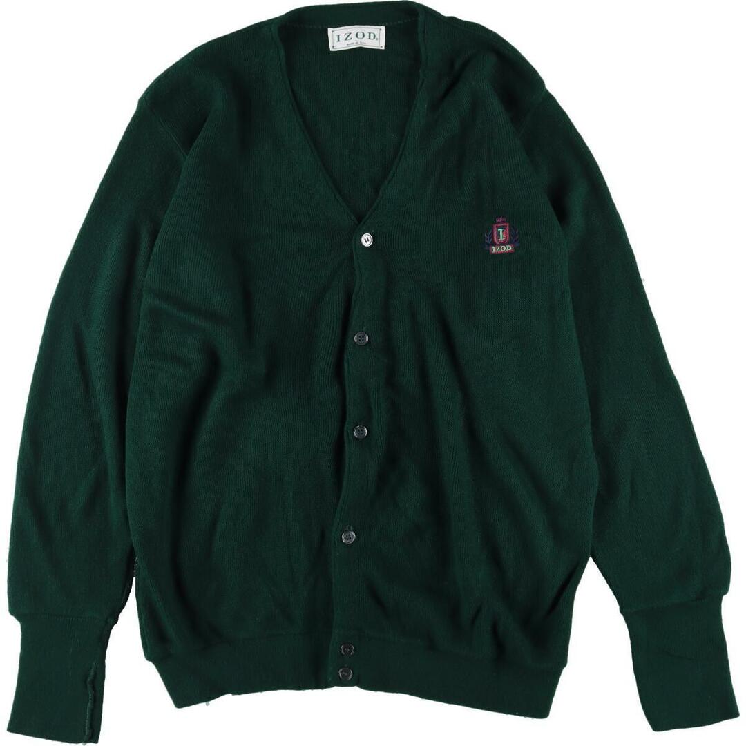 IZOD アクリルニットカーディガン USA製 メンズL /eaa307369