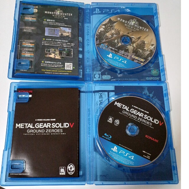 PlayStation4(プレイステーション4)のPS4　メタルギア ソリッド V グラウンドゼロズ 　モンスターハンターワールド エンタメ/ホビーのゲームソフト/ゲーム機本体(家庭用ゲームソフト)の商品写真