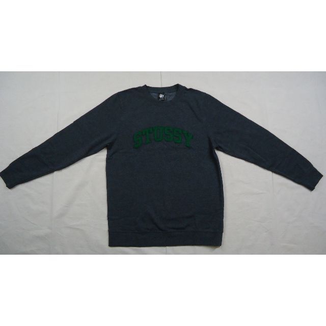 Stussy Felt Arc Crewneck 黒ヘザー M