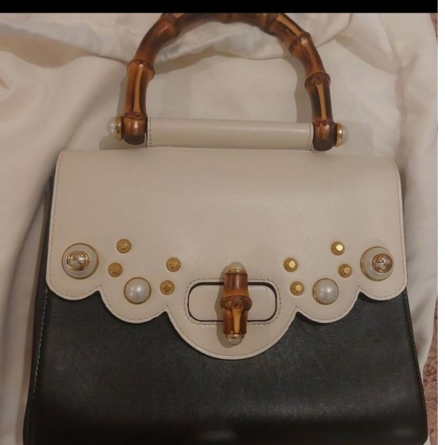 品質満点! Gucci GUCCI♡パールバンブーバッグ - ハンドバッグ
