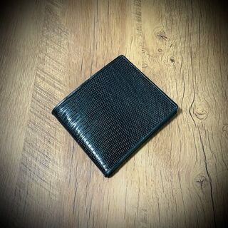 シャイニング リザード レザー 財布 メンズ財布 折財布 二つ折り ブラウン(折り財布)