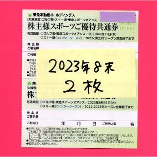 東急不動産 株主優待 3枚 スポーツオアシス 23/8/31(ウィンタースポーツ)