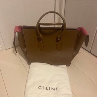 セリーヌ(celine)の最終お値下げ　セリーヌ　タイバッグ　バイカラー　キャメル　ピンク(トートバッグ)