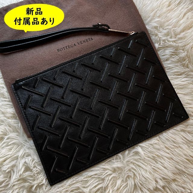 新品【Bottega Veneta】レザー製 ミニクラッチバッグ Black