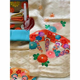 七五三に☆正絹赤と白の染め分けに絞り 片輪車文 | www.jarussi.com.br
