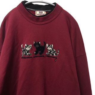 アートヴィンテージ(ART VINTAGE)の【希少】Top Stich ヴィンテージ 90s スウェット ワインレッド XL(スウェット)