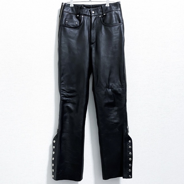 【希少】vintage sidezip design leather pants