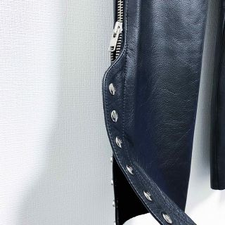 希少】vintage sidezip design leather pants-