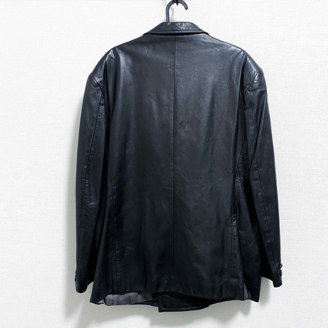 vintage leather double tailored jacket 【Paris Vintage】Leather Double tailored