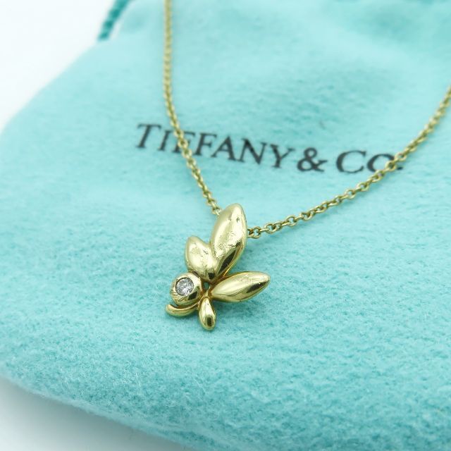 Tiffany & Co. - ティファニー 1P ダイヤモンド オリーブ ゴールド ネックレス MW13