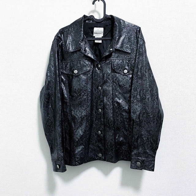 vintage python design fakeleather jacket