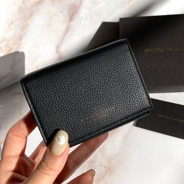 Bottega Veneta - ボッテガヴェネタ 折り財布 グレインレザー コンパクト シンプル ブラック