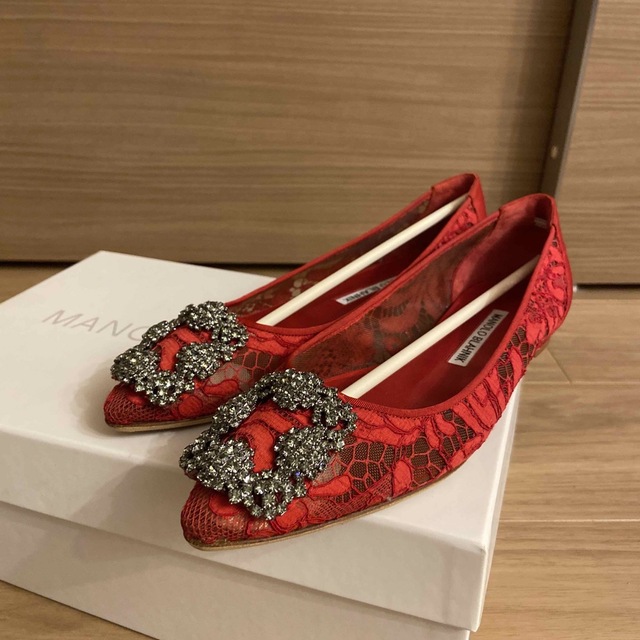 経典 MANOLO BLAHNIK マノロブラニク ハンギシフラット 35.5