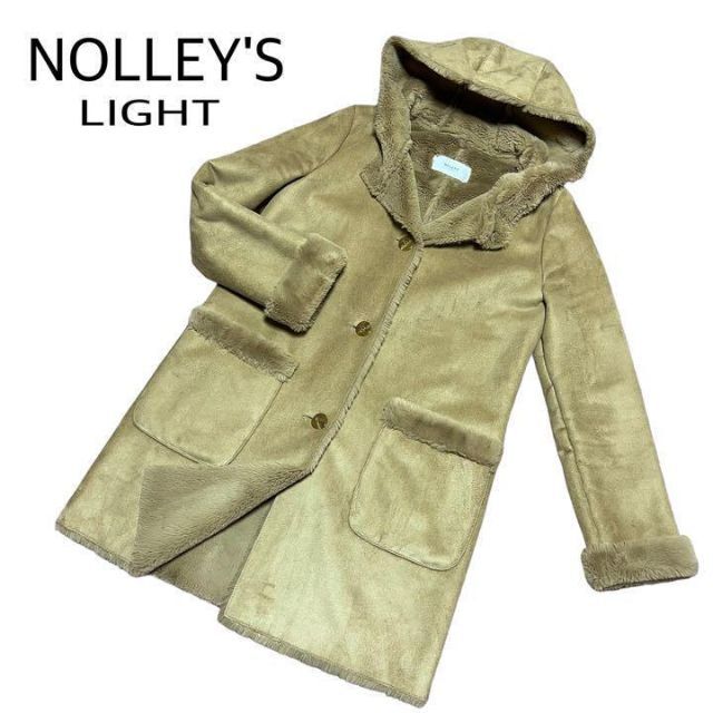 【美品✨】NOLLY'S LIGHTフェイクムートンファーコートフード付♡