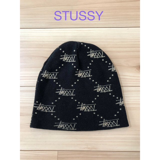 【中古】stussyニットキャップ　25周年記念 | フリマアプリ ラクマ