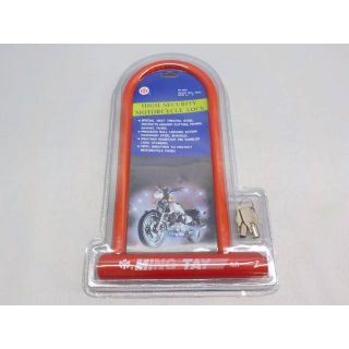 高品質 在庫処分 超特価！バイク用防犯U字ロック(盗難防止)(赤大)(パーツ)