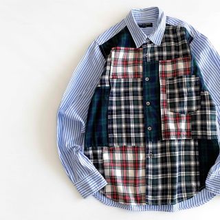 コムデギャルソン(COMME des GARCONS)のコムデギャルソンオム / 異素材切替チェックシャツ Sサイズ(シャツ)