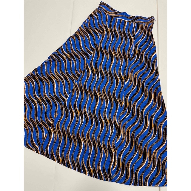 UNITED ARROWS - UNITED ARROWS エスニックプリントスカート ブルーの