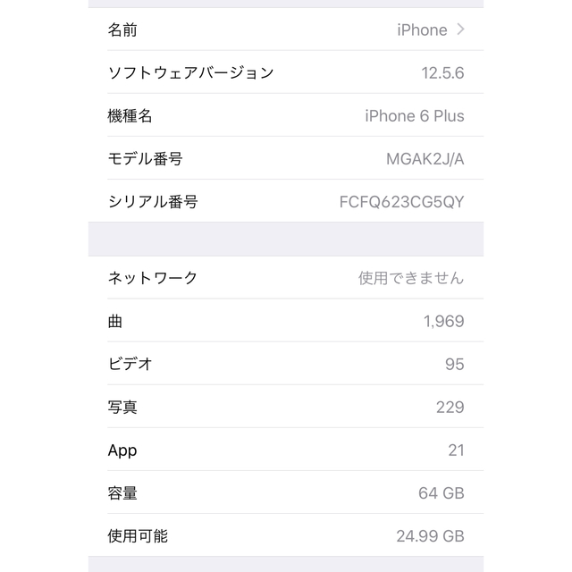 iPhone 6 Plus本体のみ WiFi 64GB ゴールド 5