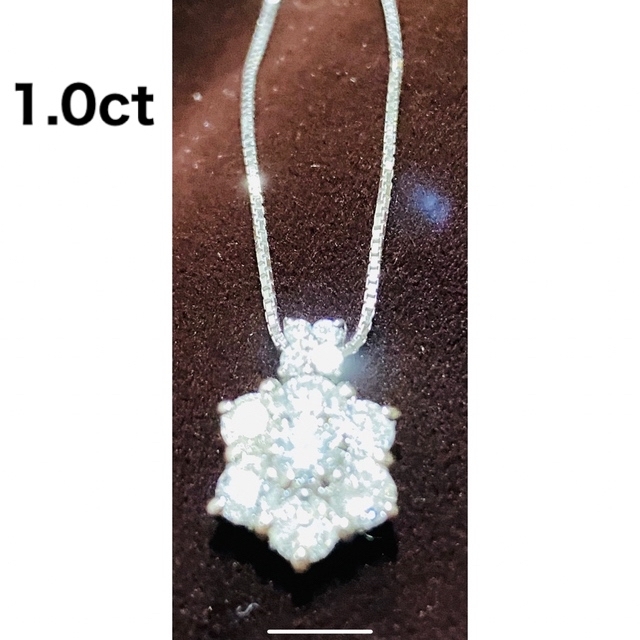 ダイヤモンドネックレス　フラワー型　D1.00ct /PT900&K18WGアクセサリー