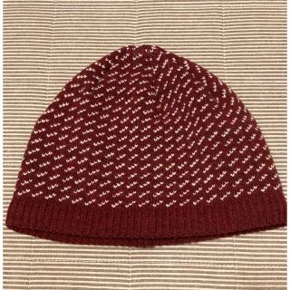 L.L.Bean - 00s L.L.Bean バーズアイ ウール 裏地フリース ニット帽