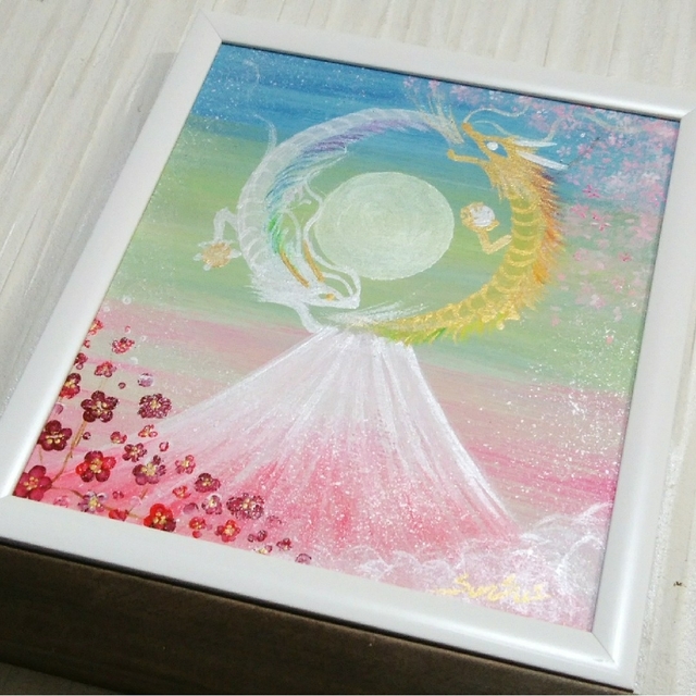 開運絵画　❀月祈り開催❀雛龍金銀