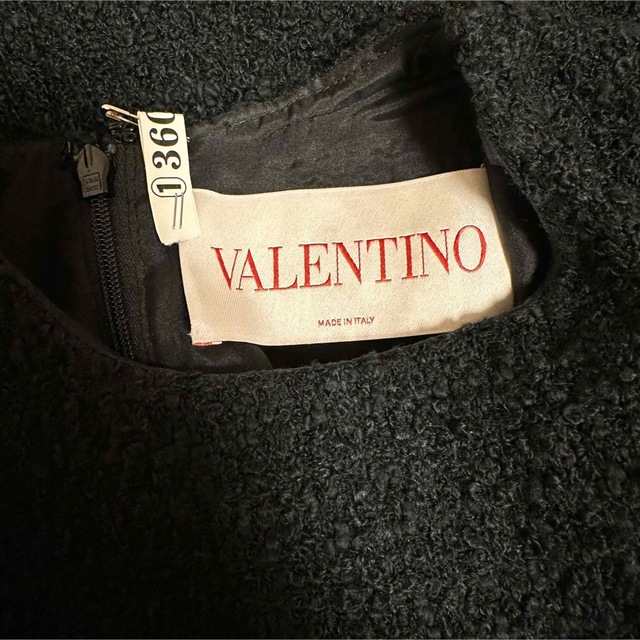 2022 ヴァレンティノ   ワンピース　ツイード  黒　スタッズ　ドレス