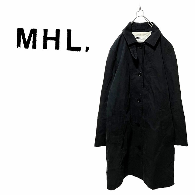 MHL. 黒のステンカラーコート - ジャケット/アウター MHL. 黒のステンカラーコート - ジャケット/アウター