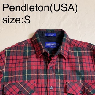 ペンドルトン(PENDLETON)のPendleton(USA)ビンテージウールチェックシャツ レッド(シャツ)