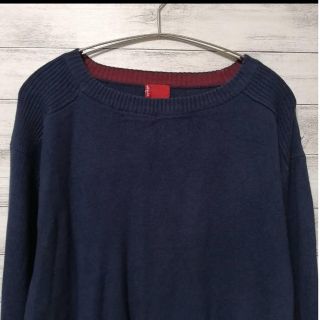 リーバイス(Levi's)のLevi's コットン ニット ネイビー ビッグサイズ USA古着 リーバイス(ニット/セーター)