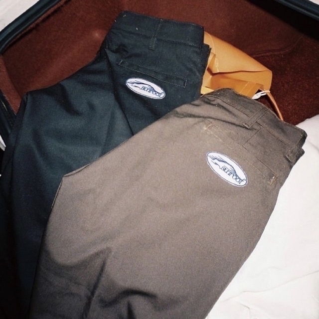 sunroof logo patch work pant(BLACK) バーゲンで www.gold-and-wood.com