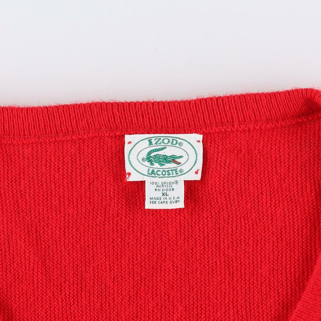 LACOSTE(ラコステ)の古着 80年代 ラコステ LACOSTE IZOD Vネック アクリルニットセーター USA製 メンズXL ヴィンテージ /eaa307263 メンズのトップス(ニット/セーター)の商品写真