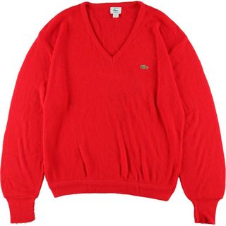 ラコステ(LACOSTE)の古着 80年代 ラコステ LACOSTE IZOD Vネック アクリルニットセーター USA製 メンズXL ヴィンテージ /eaa307263(ニット/セーター)