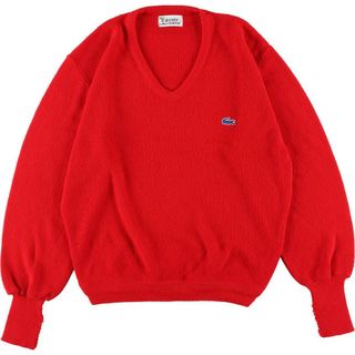 ラコステ(LACOSTE)の古着 70年代 ラコステ LACOSTE IZOD Vネック アクリルニットセーター メンズM ヴィンテージ /eaa307264(ニット/セーター)