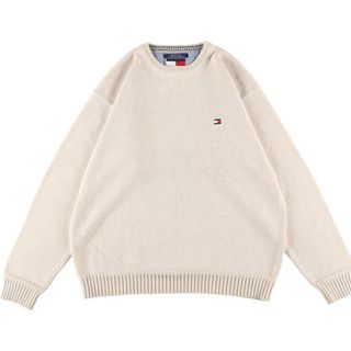 トミーヒルフィガー(TOMMY HILFIGER)の古着 90年代 トミーヒルフィガー TOMMY HILFIGER コットンニットセーター メンズXL ヴィンテージ /eaa307245(ニット/セーター)