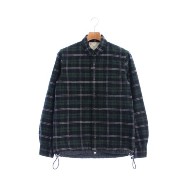 【ポリエステ】 sacai - sacai サカイ カジュアルシャツ 1(S位) 緑x紺xグレー(チェック) 【古着】【中古】の によって