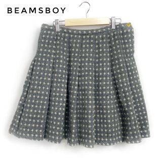 ビームスボーイ(BEAMS BOY)のBEAMSBOY　フレアースカート　1　日本製　ウール　グレー系　膝丈ミニ(ひざ丈スカート)