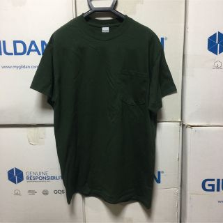 ギルタン(GILDAN)のGILDANギルダン☆半袖無地Tシャツ☆ポケット付き★フォレストグリーン深緑★S(Tシャツ/カットソー(半袖/袖なし))