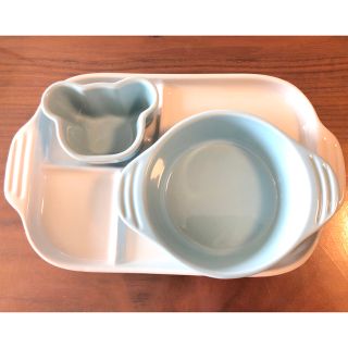 ルクルーゼ(LE CREUSET)の【未使用品】ルクルーゼ　ベビーセット（3点セット）(離乳食器セット)