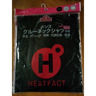 イオン(AEON)のHEATFACT　メンズクルーネックシャツ半袖　ブラック　Mサイズ　トップバリュ(その他)