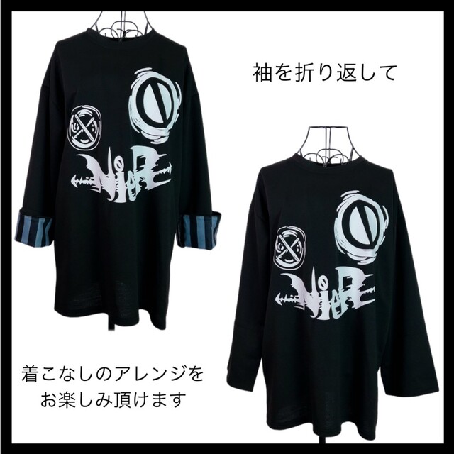 袖折り返しストライププルオーバー【FACE LOGO】の通販 by